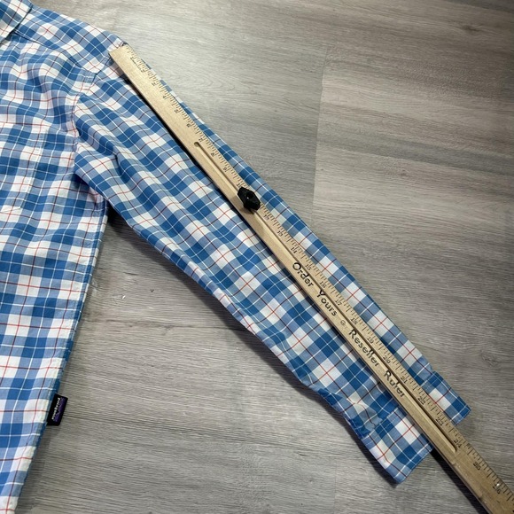 Patagonia Shirt Mens XS Blue Plaid Organic Cotton Button Up Long Sleeve Casual - Picture 9 of 12